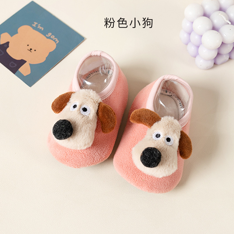 Grueso lindo cachorro bebé piso calcetines antideslizante suave fondo de dibujos animados educación temprana zapatos de bebé Niño Zapatos Calcetines