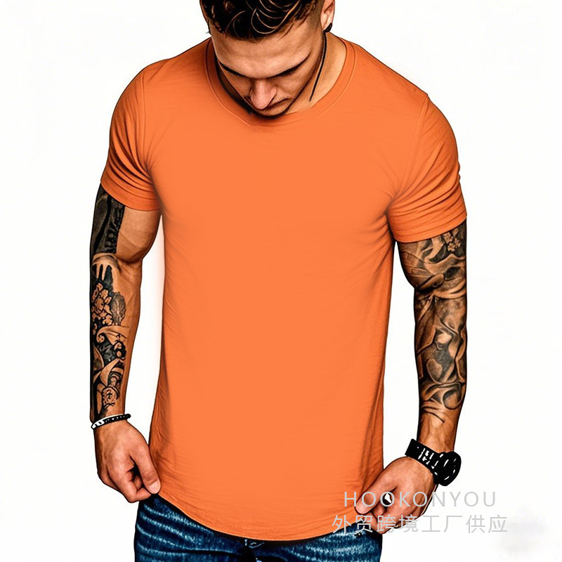 [写真印刷] 無地コットンラウンドネックTシャツ、写真、任意のパターンとテキストを印刷できます。|undefined