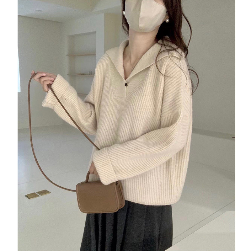 2024 early autumn new knitwear top women's niche chic high sense women's coat spring and autumn lazy style sweater 2024 early autumn new knitwear top women's niche chic high sense women's coat spring and autumn lazy style sweater