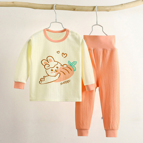 Children's underwear set pure cotton baby high waist autumn baby belly protection autumn clothes autumn trousers pure cotton boys and children's clothing wholesale