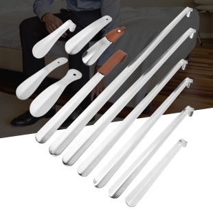 Factory direct stainless steel shoe horn lift shoe wear metal shoehorn multi-size spot wholesale