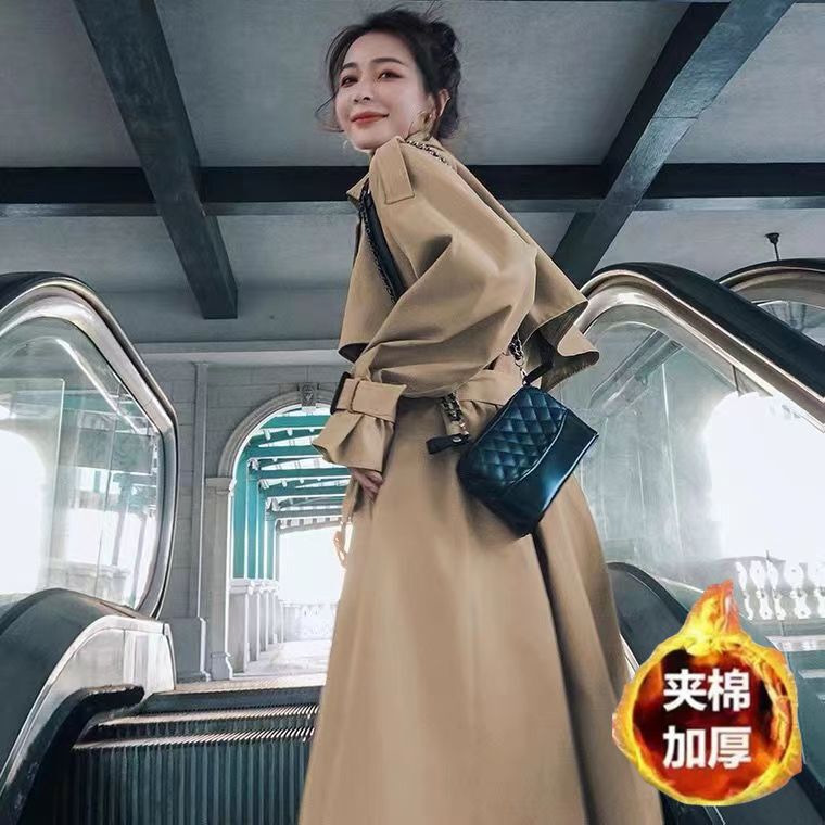 卡其色风衣女2025春秋季新款韩版宽松小个子高端英伦风中长款外套|undefined