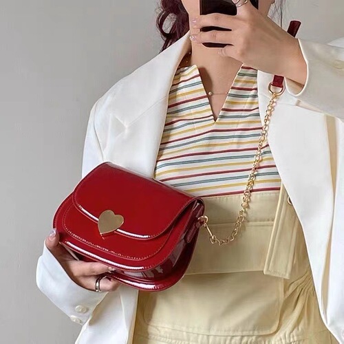 Love bag patent leather girl crossbody bag love girl bag fairy bag spring and summer new product  chain bag women's trendy