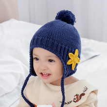 WOOKID品牌儿童帽子秋冬韩版毛线帽男女童针织帽保暖冬天护耳帽