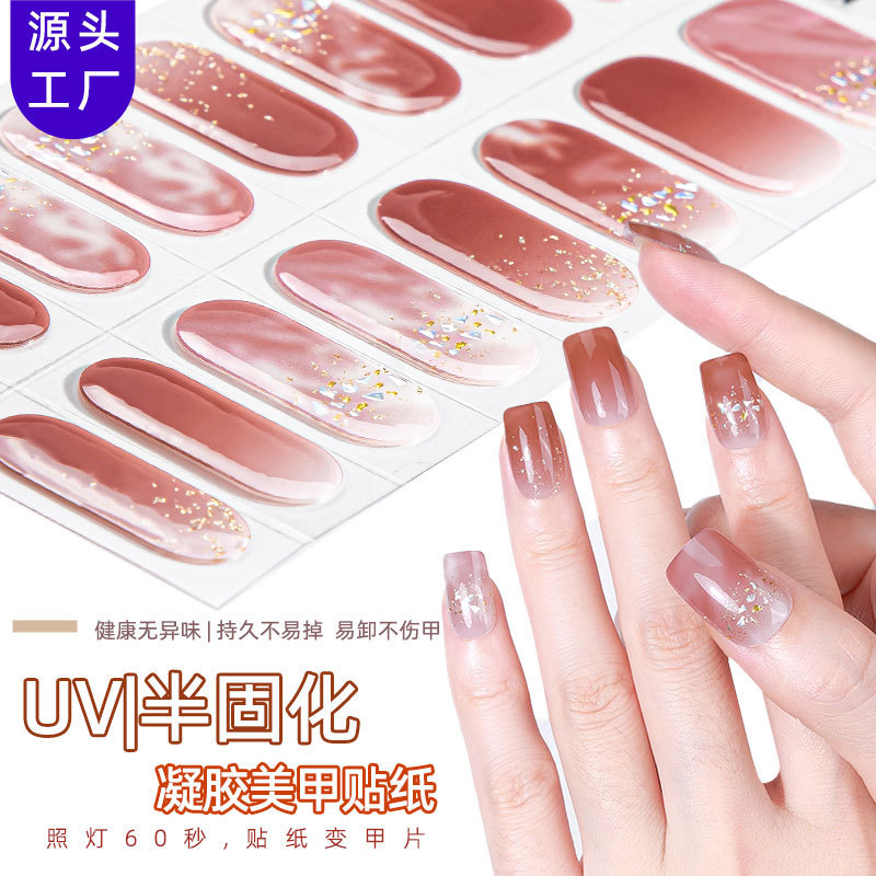 Zhengxiang Semi-cured Gel UV Nail Sticker 3D Bronzing Flower Semi-baked Light Therapy Gel Nail Gel Nail Sticker Zhengxiang Semi-cured Gel UV Nail Sticker 3D Bronzing Flower Semi-baked Light Therapy Gel Nail Gel Nail Sticker