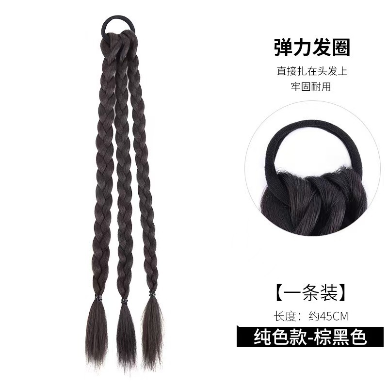 Trenza de peludo para niños Trenza de boxeo dulce y fresca Trenza de doble cola de caballo simulación Trenza de giro tipo correa Trenza de espina de pescado Trenza sucia de chica caliente