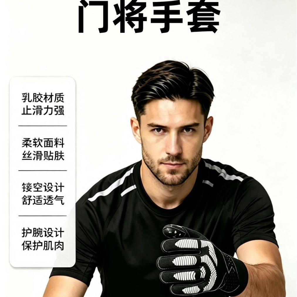Cross-border soccer goalkeeper gloves, latex finger protectors, for elementary and middle school students, competition finger protectors, children's and adult goalkeeper gloves