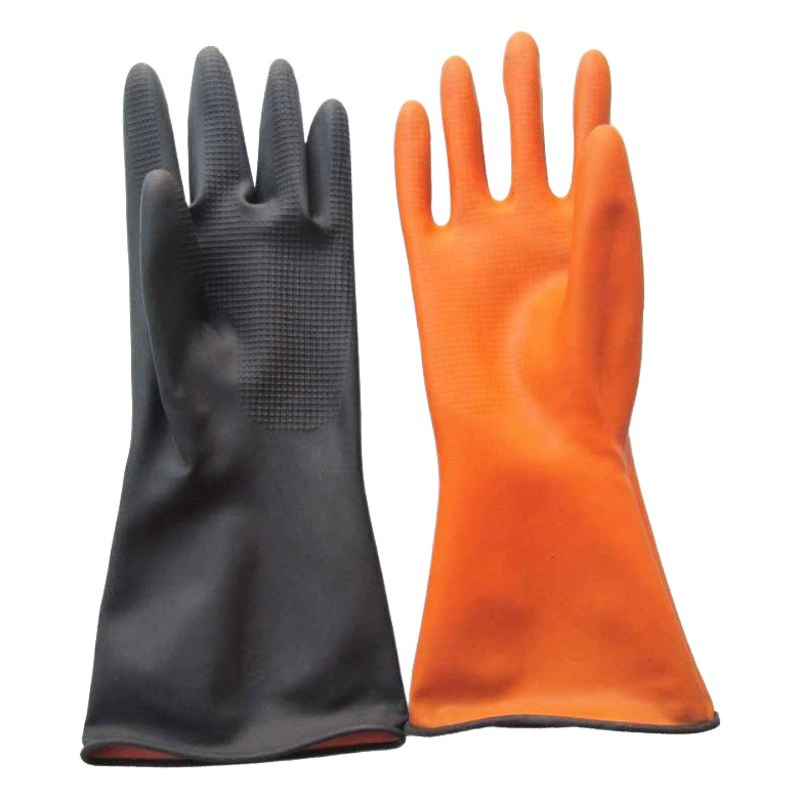 Фабрика прямой черный нескользящий Водонепроницаемый отель Автомойка латексные Промышленные Перчатки Чистка защитных резиновых перчаток