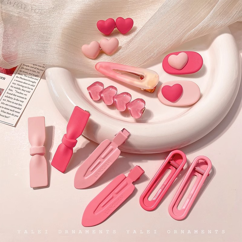 Horquilla de dopamina rosa para niña, bonito clip bb, accesorios para el cabello para niños, clip lateral y2k