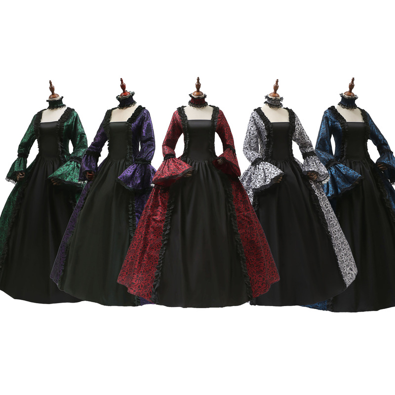 Renaissance European and American Court Dress Halloween Victorian Retro Costume Gradient Chameleon Halloween