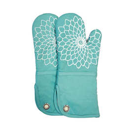 硅胶印花烤箱手套 ,耐热防滑适用于家庭厨房烹饪烧烤微波炉