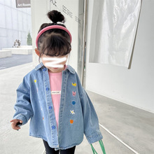 女童牛仔襯衫春秋季新款兒童時髦休閑外套潮寶寶韓版洋氣上衣童裝