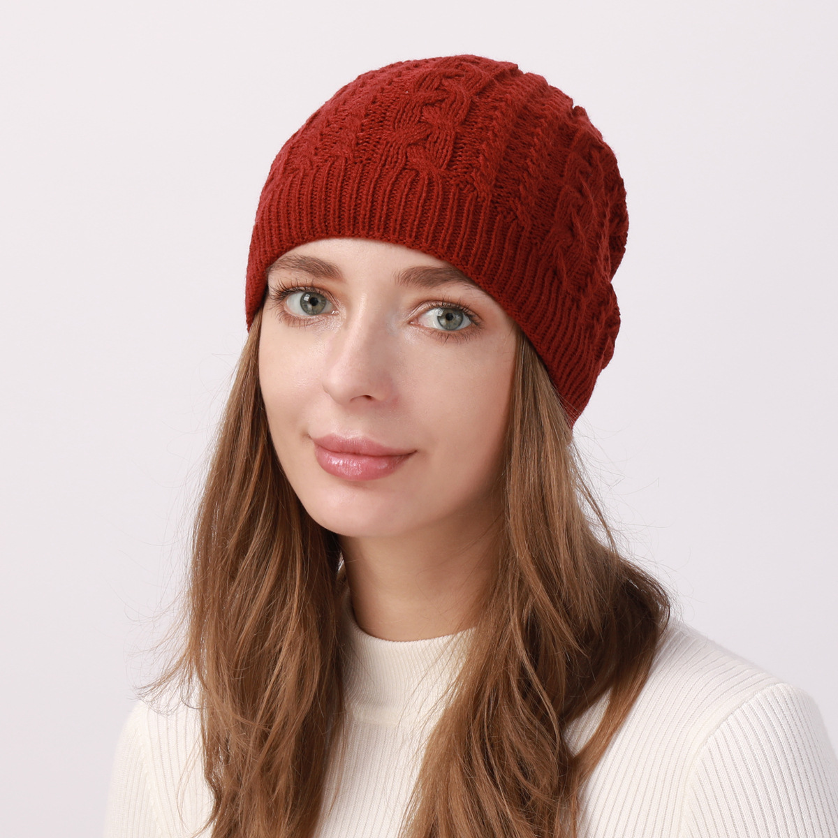 Damen Strickmütze Und Nackenwärmer Set Für Den Winter_voghion.com