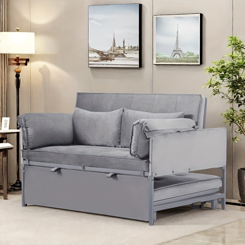 3 in 1 Multifunctional Sofa Bed Velvet Fabric With Side Transfronterizo