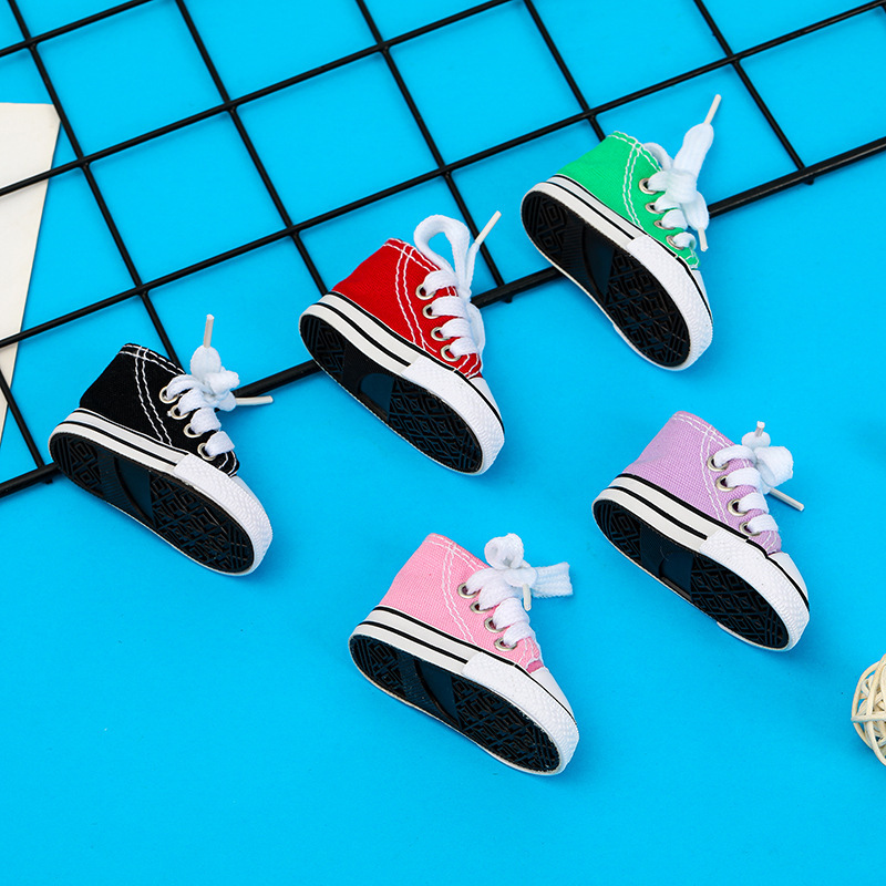 Canvas Shoes Pendant Toy Doll Shoes Keychain Car Bag Hanging Accessories Motorcycle Foot Brace Shoes