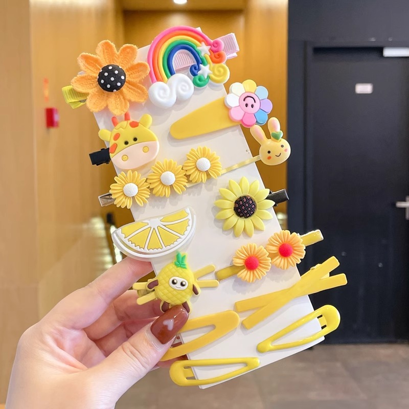 Pinzas para el cabello para bebés, pinzas para el cabello con dibujos animados para niñas, pinzas para el cabello con flequillo lateral, horquillas, accesorios para el cabello para niños