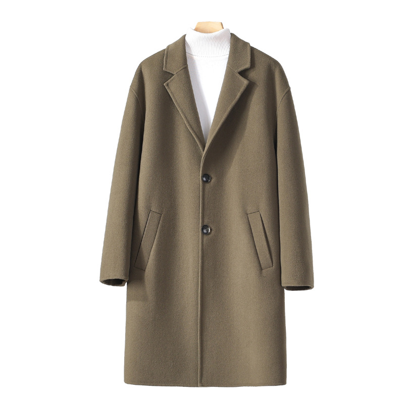Demi-season double-sided woolen long suit for boys