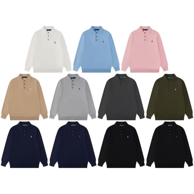 Scannable Qr Code Rl Ralph Lauren Knitted Polo Shirt with Pony Embroidery, Three-Button Turn-Down Collar, Open Front, Long-Sleeve Sweater for Men and Women Scannable Qr Code Rl Ralph Lauren Knitted Polo Shirt with Pony Embroidery, Three-Button Turn-Down Collar, Open Front, Long-Sleeve Sweater for Men and Women