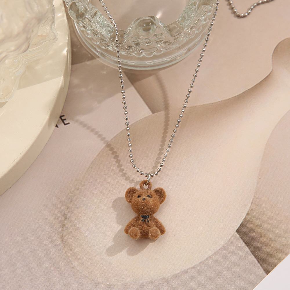 Cute Bear Alloy Plating Women's Pendant Necklace 1 Piece display picture 3