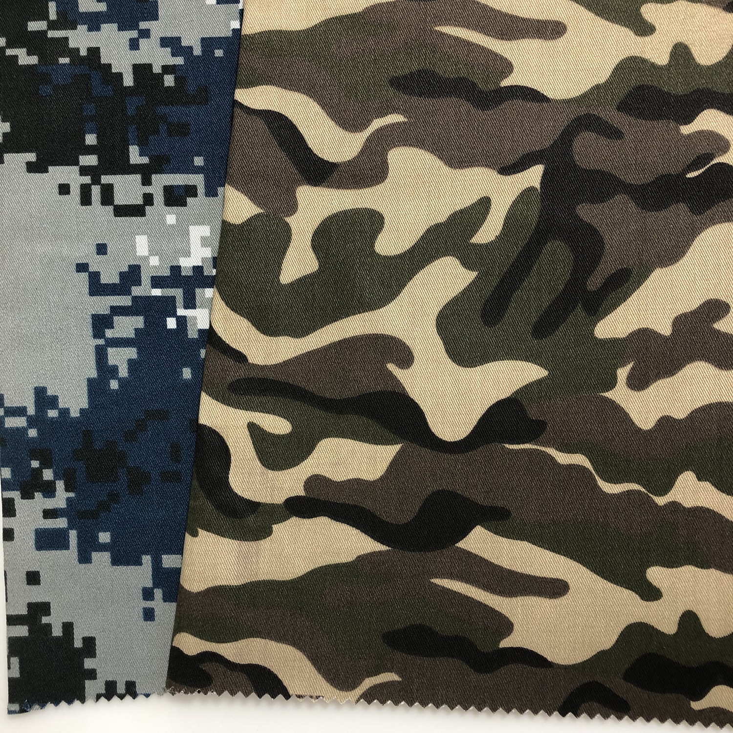 现货10858涤棉斜纹工装迷彩布 蟒蛇纹迷彩面料 免费提供样卡