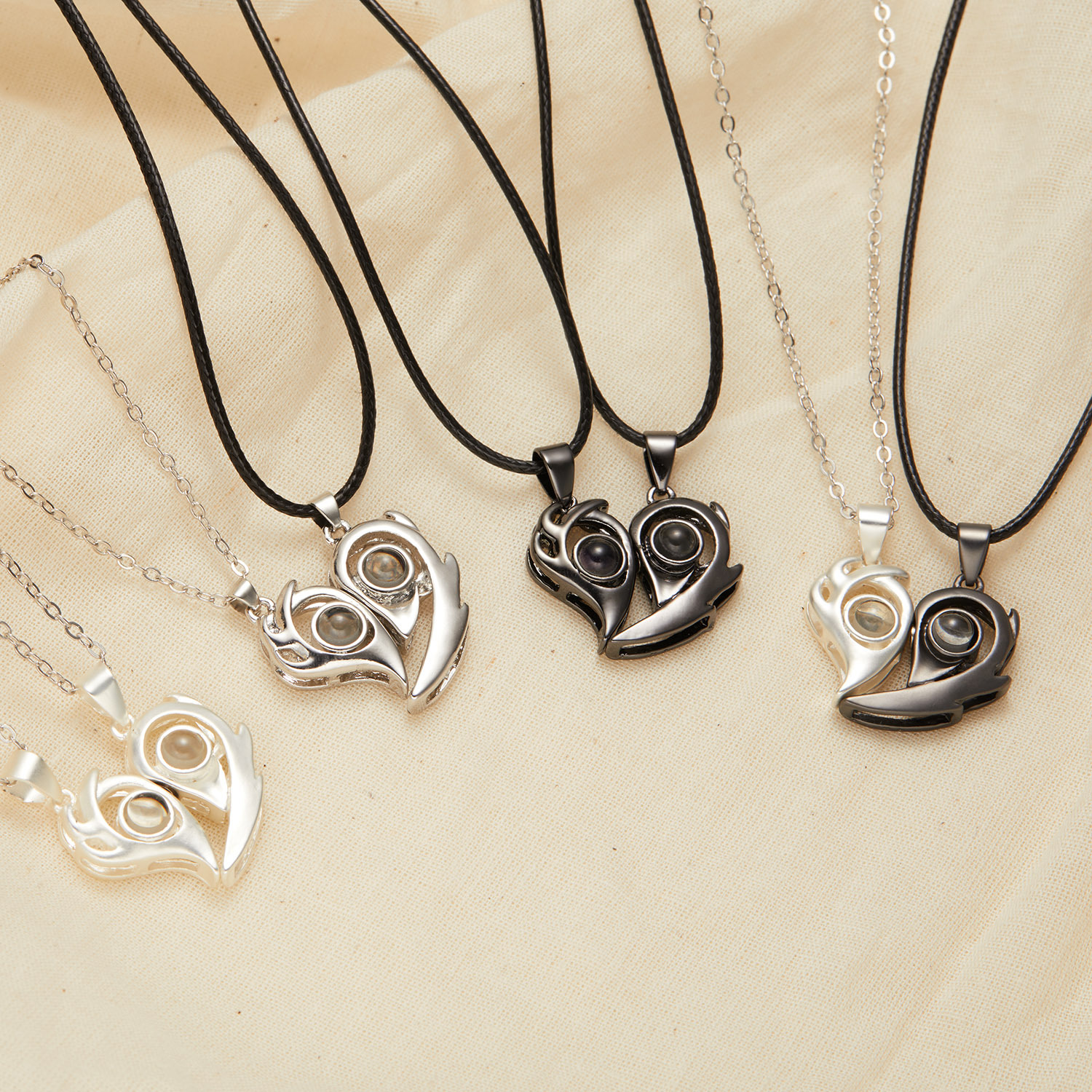 Elegant Streetwear Heart Shape Alloy Plating Valentine's Day Couple Pendant Necklace display picture 3