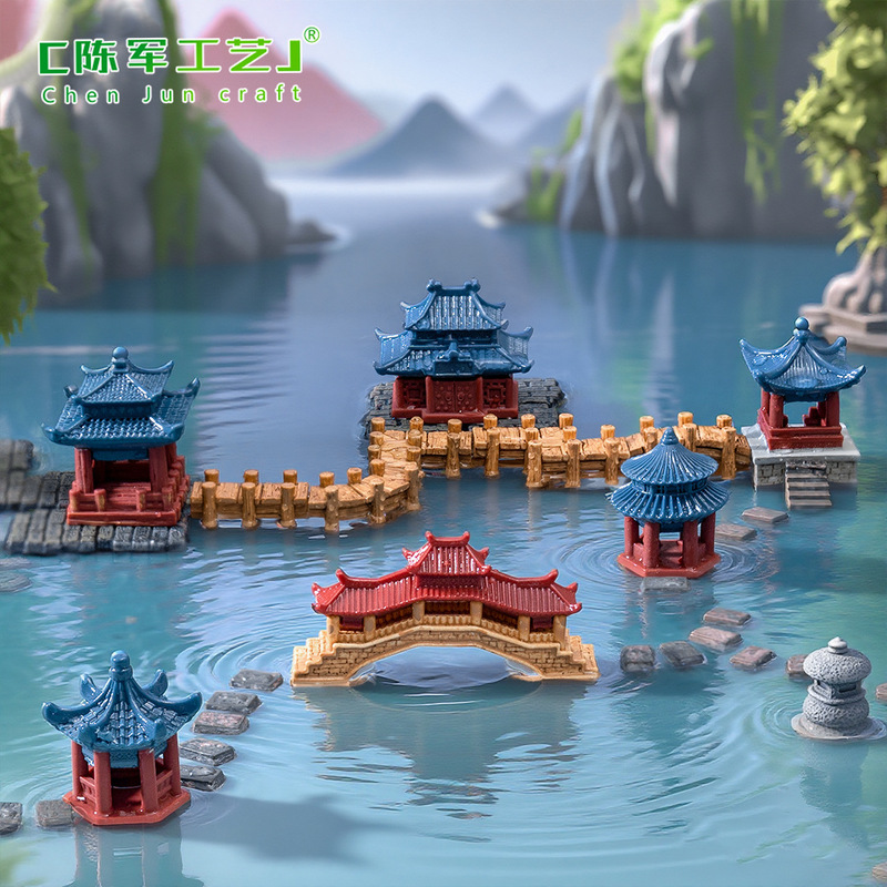 Micro-Landscape Creative Pavilions, Pavilions, Rockeries, Chinese-Style Gardening and Landscaping DIY Decorative Accessories, Mini Desktop Ornaments Micro-Landscape Creative Pavilions, Pavilions, Rockeries, Chinese-Style Gardening and Landscaping DIY Decorative Accessories, Mini Desktop Ornaments