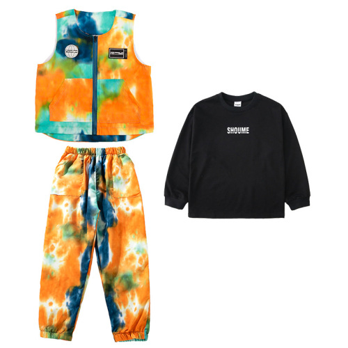 Hip-hop Children's Street Dance Suit for Boys Trendy Kids Hiphop Work Vest for Girls Children Jazz Dance New Year Performance Clothes