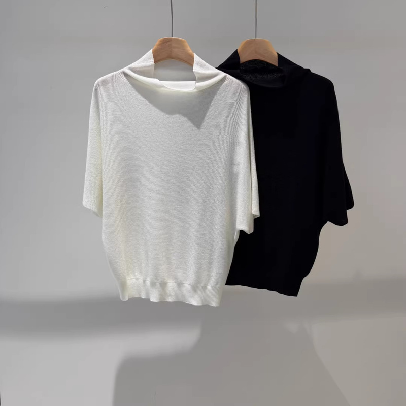Dijia Women's Clothing 2026 Spring New Product Light Mature Style Half-High Round Neck Knitted Sweater Casual Versatile Pullover Sweater 567181