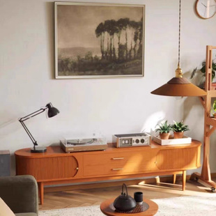 Scandinavian Solid Wood Tv Cabinet Japanese Retro Small Storage Locker Living Room Furniture Homestay Log Color Bedroom