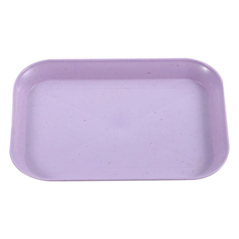 Прямоугольная тарелка из пшеничной соломы Пластиковый рисовый кишечник Простой поднос Бытовое блюдо Фруктовая тарелка в наличии