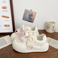 新品板鞋女2025春季新款百搭增高休闲鞋轻便百搭休闲厚底鞋舒适女