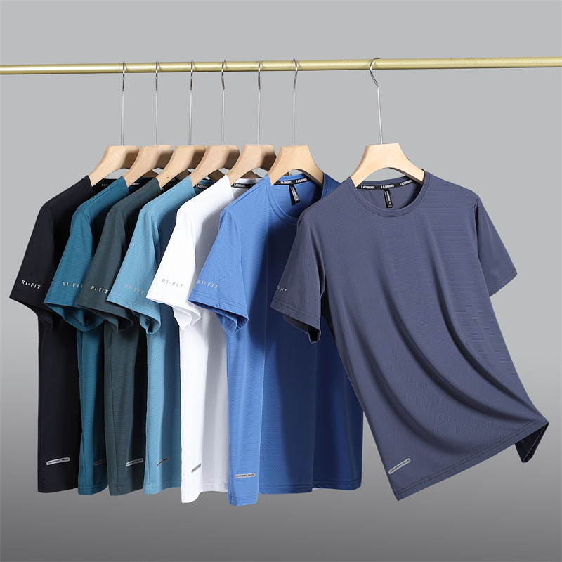 silk summer thin elastic quick dry breathable base sports T-shirt…