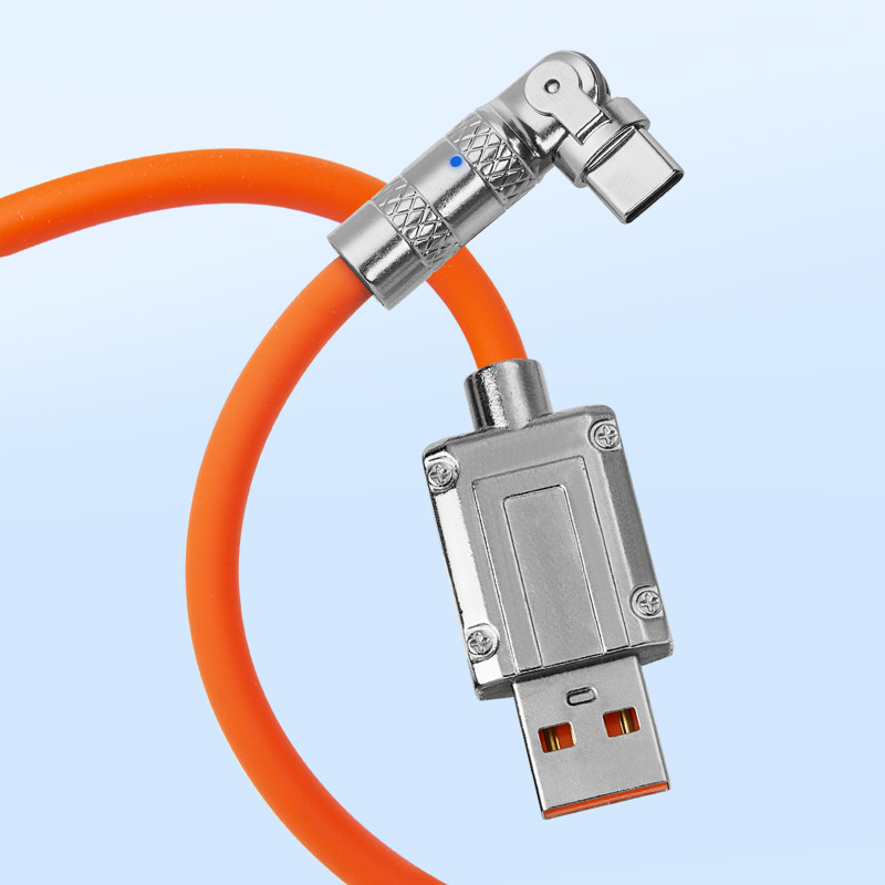 180 ° giratorio de aleación de zinc cable de datos súper rápido de carga de líquido adecuado para Android Apple Huawei cable de carga rápida