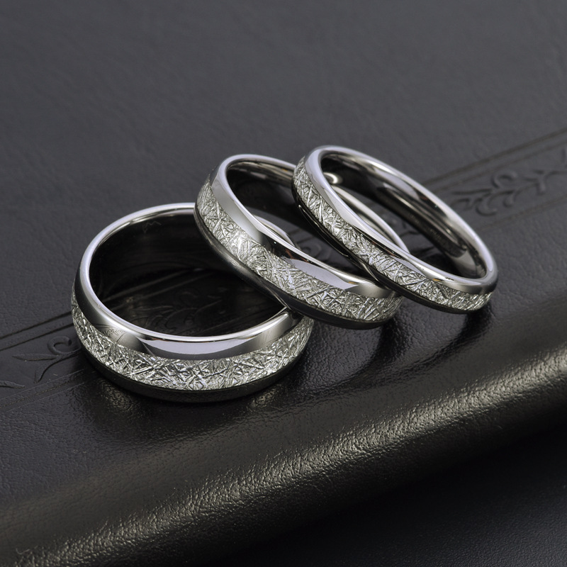 Rings Classification Retro Modern Style Geometric Tungsten Steel Plating Unisex Rings Men Band Rings