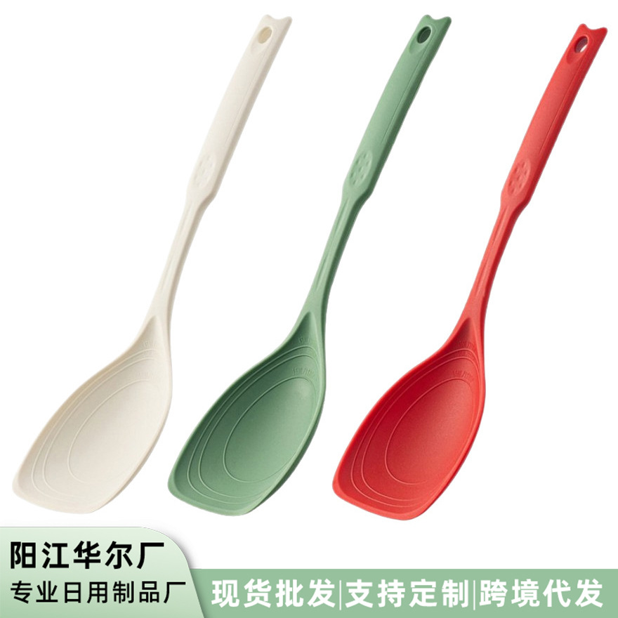 식품 등급 실리콘 주걱 및 스푼 2-in-1 고온 방지 붙지 않는 특수 조리용 주걱 주방용 실리콘 주걱