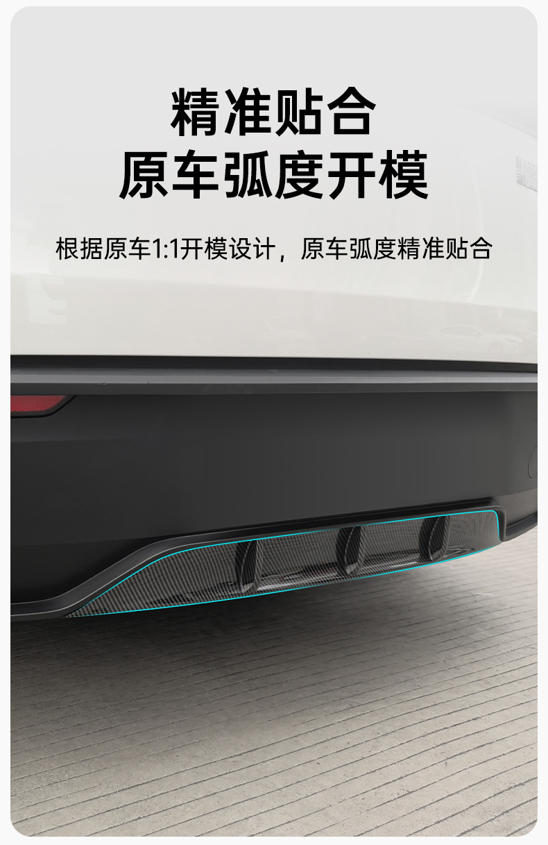 Suitable for Tesla Model Y/Ys Rear Lip Small Spoiler, Tesla Surround Bumper Wind Knife, Model Y Spoiler