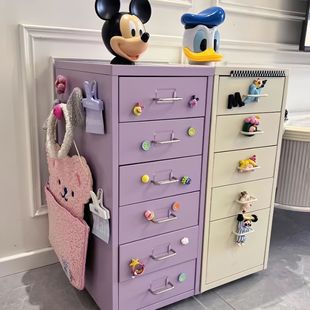 Creative DIY Storage Cabinet Living Room Storage Cabinet Multi-layer Office File Storage Cabinet Wrought Iron Bedside Drawer Cabinet