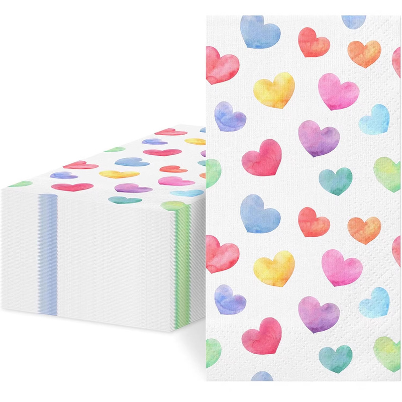 Valentine's Day Napkins Heart-Shaped Disposable Napkins Colorful Decorative Guest Napkins for Bathroom Kitchen Party Supplies Valentine's Day Napkins Heart-Shaped Disposable Napkins Colorful Decorative Guest Napkins for Bathroom Kitchen Party Supplies