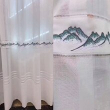 加高绣花纱3.1米窗纱简约新中式客厅卧室加长百搭窗纱窗帘配纱