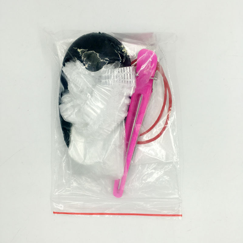 Hair dyeing tools set of 68 pieces for beauty salon, disposable cape, ear covers, gloves, oiling bowl, comb, hair clips, brush