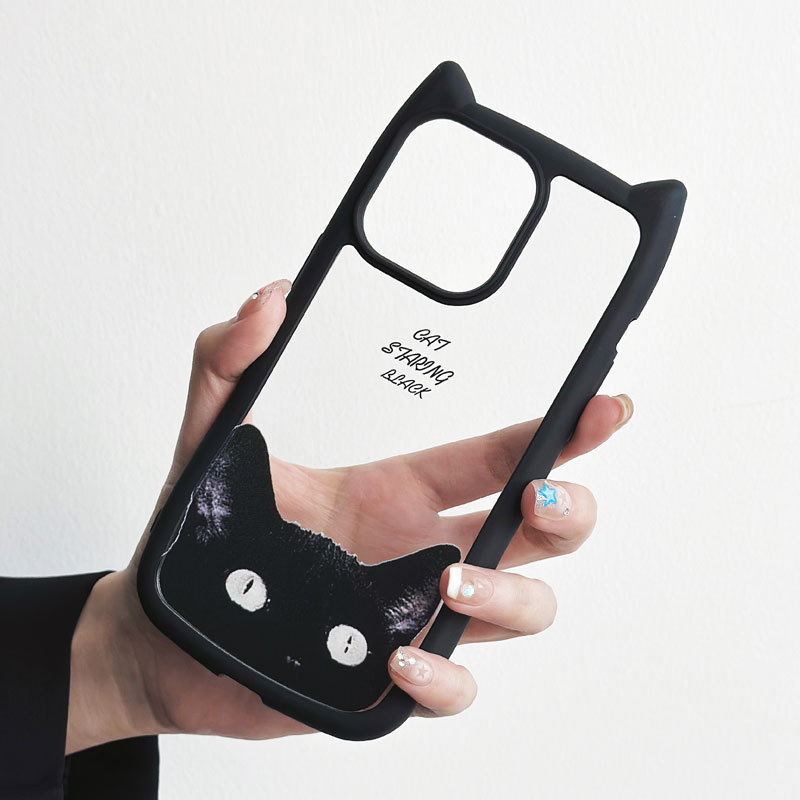 Zhitaicute12 Is Suitable for Apple 17 Cat Ear Iphone14/15Promax Cartoon 16 Transparent Phone Case
