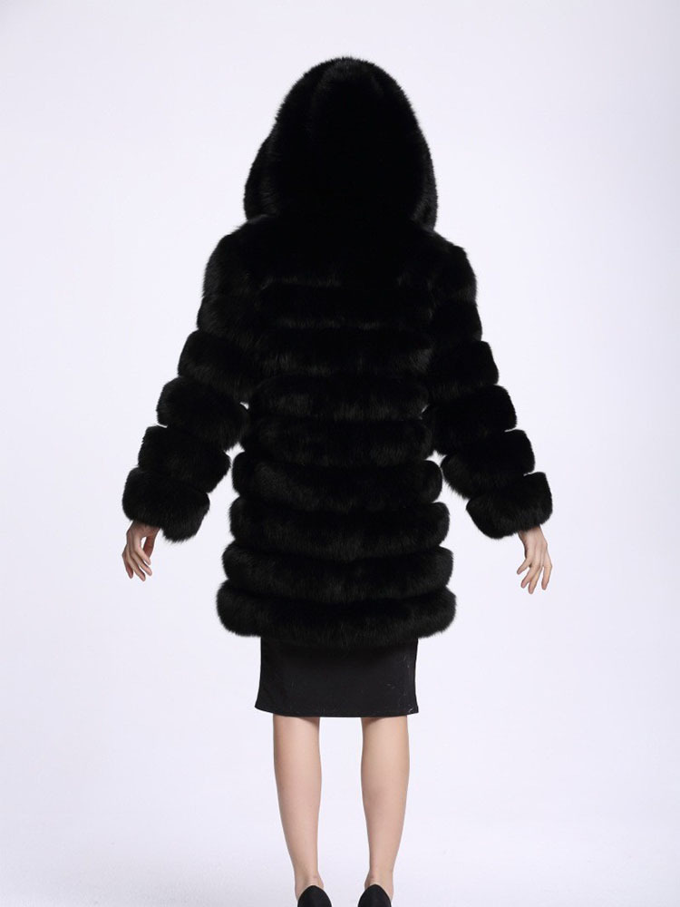 Women's Clothing Haining fur fox fur coat new long women's leisure long sleeved warm coat_voghion.com