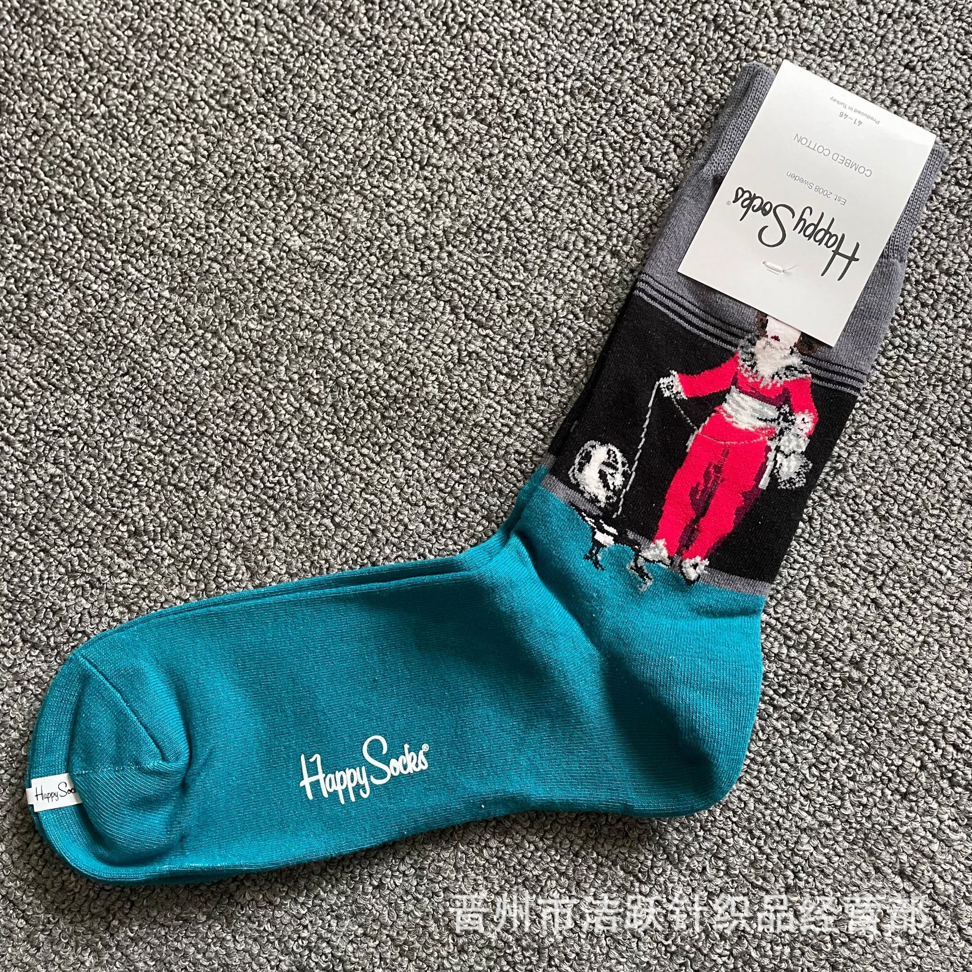 Happy socks新品高品质ハイレザー男性ソックススウェーデンコットンソックスファッションソックスカップルinsロング美脚ソックス