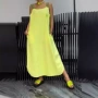 条纹间色独立口袋背带裙