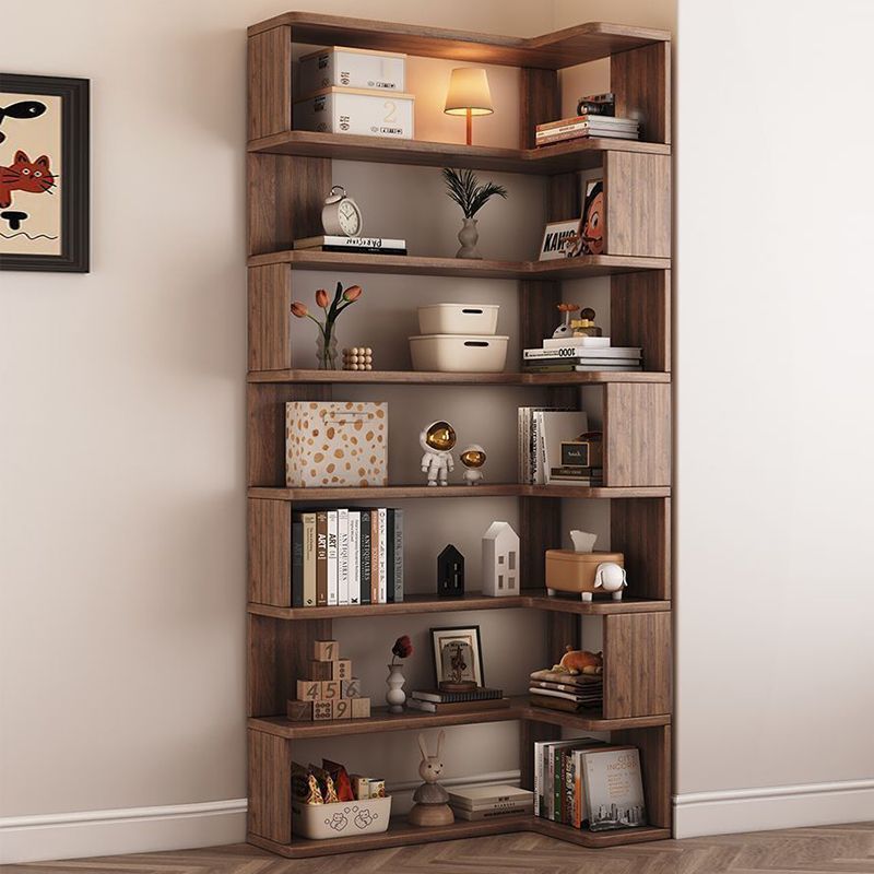 Solid Wood Corner Bookshelf Floor-Standing Storage Rack Corner Cabinet Corner Corner Storage Cabinet Small Apartment Living Room Home Storage Rack