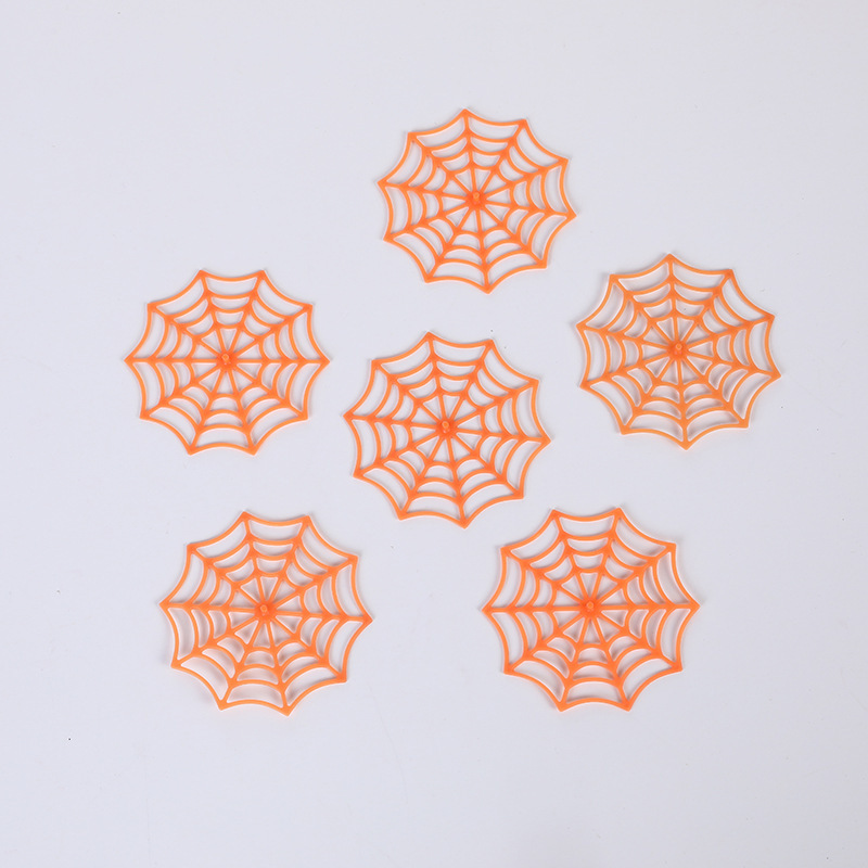 Mini telaraña de halloween, pequeña telaraña de color, dibujos animados de plástico, pequeña telaraña, accesorios decorativos a mano DIY