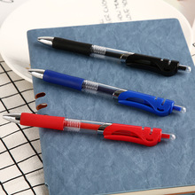 按动k-35 红/黑/蓝三色签字笔中性笔 按头考试笔中性写字笔