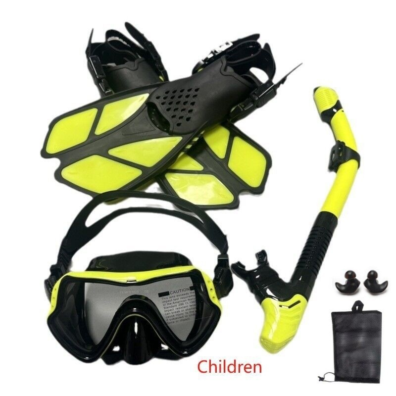 Outdoor Children's Diving Mask Snorkel Adjustment Fins Snorkeling Three-Piece Set Snorkeling Three-Piece Set Diving Mask