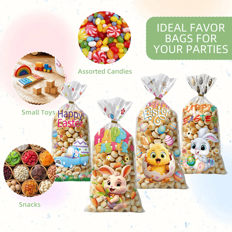 复活节OPP平口袋兔子彩蛋卡通袋糖果塑料袋礼品包装袋饼干透明袋