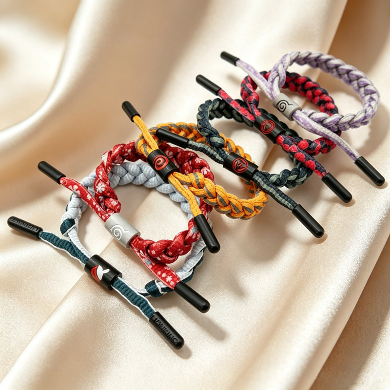 New cross-border Naruto Spiderman Little Lion woven bracelet shoelace fashion Sports wristband bracelet wholesale